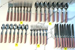 Lifetime Stainless Pink Flatware Cutlery Paris Splendor Pink w/Rivets *Lot of 37 - Picture 1 of 23