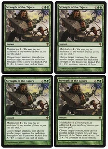 Strength of the Tajuru x4 4x 2010 Worldwake PLAYSET Green Rare Instant MTG NM A1 - Picture 1 of 1