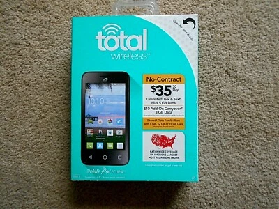 Alcatel Onetouch Pixie Eclipse Total Wireless Black Cell Phone - Image 1 of 4