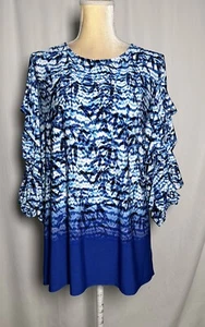 Slim Factor by Investments Tunic Top Shirt Blouse 2X Plus Women Blue $79 - Picture 1 of 14