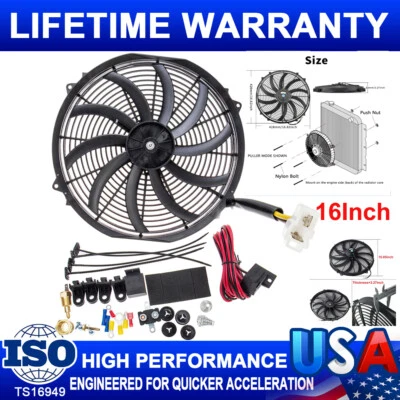 120W 3500CFM PERFORMANCE 12V AUTOMOTIVE ELECTRIC RADIATOR COOLING FAN 16INCH - Image 1 of 4