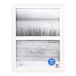 4x6 2-Opening Linear Gallery Wall Picture Frame, White - Picture 1 of 7