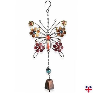 Butterfly Wind Chime Hanging Glass Sun Catcher Home Garden Decor Gift Pendant UK