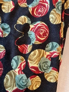 Lularoe Disney Leggings TC Mickey Minnie Mouse Roses Black Gold Red Turquoise - Picture 1 of 3