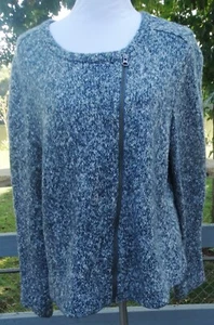 J. Jill CARDIGAN Suéter Talla Grande, Mezcla Algodón, Cremallera Frontal - Imagen 1 de 7