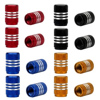 4pcs Tire Valve Stem Caps Car Dust Proof Air Caps Cover Aluminum Accessories - Image 1 of 4