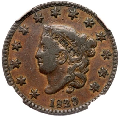 1829 N-1 R-3 NGC VF 25 Matron or Coronet Head Large Cent Coin 1c - Image 1 of 3