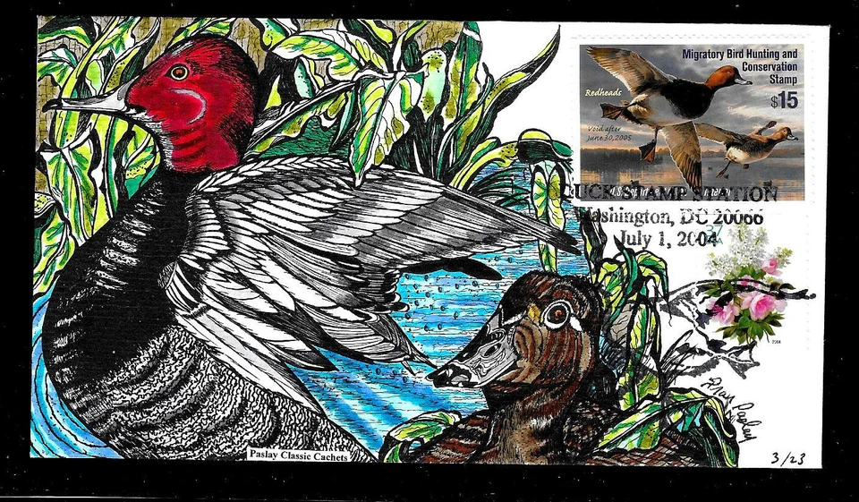 RW71 $15 Stamp (2004) THE MAGNIFICENT REDHEADS FDC HD/HP BY FRAN PASLAY ! - Image 1 of 1