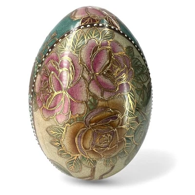 Antiguo Vintage Estilo Satsuma Cerámica Huevo Decorativo Estante Decoración Shabby Chic  Foto 1 de 4