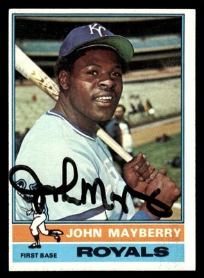 1976 Topps Baseball #440 John Mayberry autógrafo firmado (sin certificado de autenticidad) *g1 Foto 1 de 2