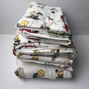 PEANUTS SNOOPY CHARLIE BROWN  CHRISTMAS FULL Flannel SHEET SET - Picture 1 of 11