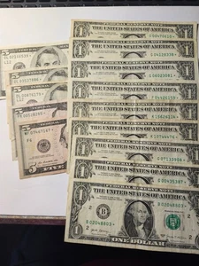 *Star notes* - Lot of (14) notes, $1. and $5. Some lower serial numbers - Picture 1 of 1