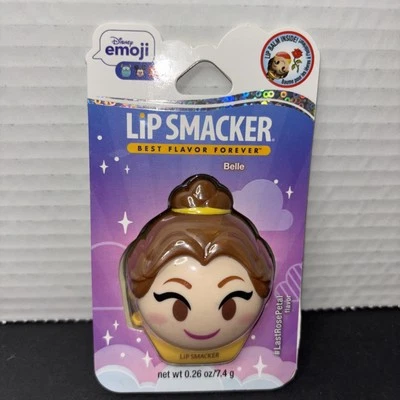 BRAND NEW “BELLE” Lip Smacker Disney Emoji Lip Balm #LastRosePetal Flavor 0.26oz - Image 1 of 2