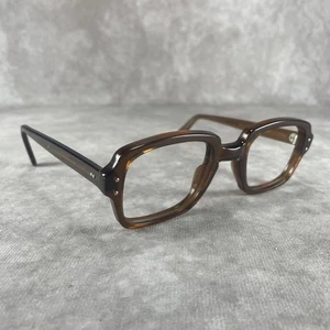 Vintage Military USS 4 1/2 - 5 3/4 Eyeglasses Frames Brown - 50-24 ROMCO - Picture 1 of 14