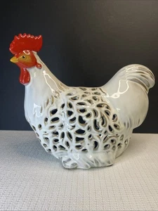 Pier 1 großes Netz Keramik Huhn französisches Landhaus Deko - Bild 1 von 11