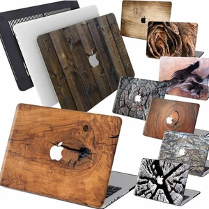 2025 For New Macbook Pro Air Natural Wood Painting Hard Rubberized Case KB Cover - Picture 1 of 19
