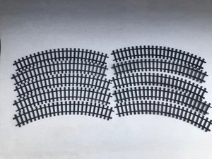 10 x Timpo Toys 1974 Plastic O Gauge Curved Rails Track Black Prairie Rocket VGC - Picture 1 of 12