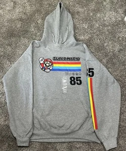 Super Mario Herren Hoodie Gr. XL Grau Super Mario 85 Brustärmel Geeknet - Bild 1 von 5