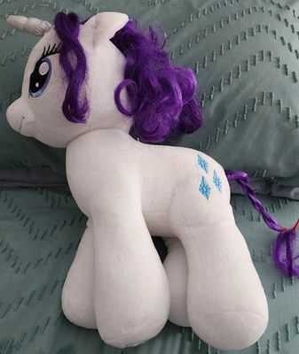 Peluche Build A Bear My Little Pony Rarity blanco y púrpura 16 pulgadas usado Foto 1 de 4