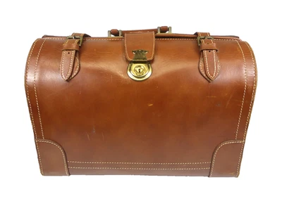 Bolso de viaje de cuero de colección Doctor GLADSTONE grano superior cuero de vaca equipaje garra a cuadros Foto 1 de 4