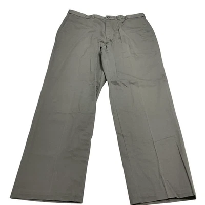 Haggar брюки мужские 40 x 32 хаки зеленый серый расширяемый талии без железа хлопок новый - Изображение 1 из 4