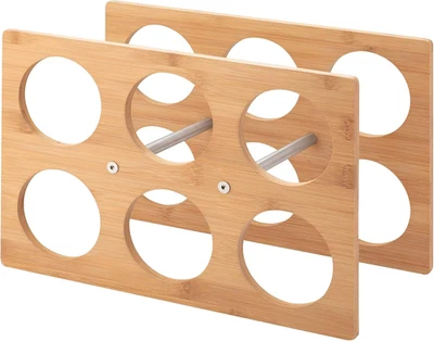 Portabottiglie, Acciaio Inossidabile, Colore Legno, Ca. 35 X 24 X 17,5 Cm - Immagine 1 di 4