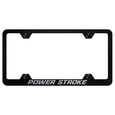 Ford Powerstroke Laser Etched Logo Wide Body License Plate Frame - Image 1 of 3