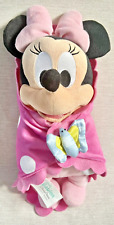 Disney Parks Babies Minnie Mouse Soft Toy Baby Plush with Comforter Blanket 12"