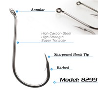 50 Eagle claw M3230 straight point 7/0 seaguard hooks trailing hook teaser