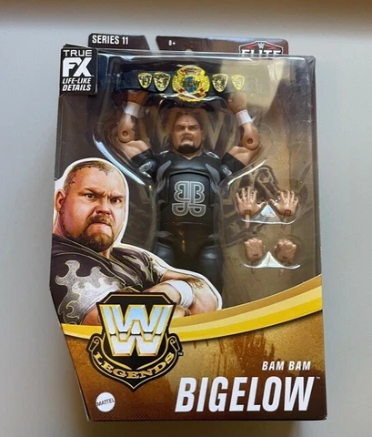 BAM BAM BIGELOW WWE WWF WCW ECW Mattel Elite Legends Series 11 with ECW TV Title Cover