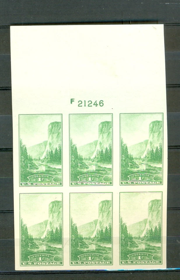 USA Scott 756 Farley 1c Parks plate number 21246 top F ngai - Image 1 of 1