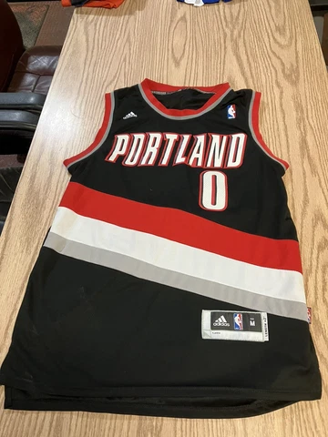Adidas Portland Trail Blazers NBA Damian Lillard Basketball Jersey M Length +2 Cover
