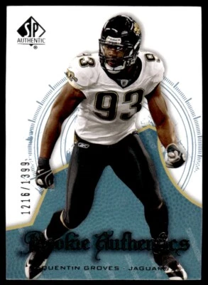 2008 SP Authentic Quentin Groves Rookie 1216/1399 Jacksonville Jaguars #137 R14 - Image 1 of 2