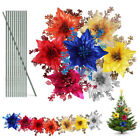 14 Pcs Weihnachtliche Kunstblumen Dekorationsanhanger Stuck Plastik