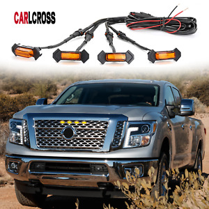 4x Raptor Style Yellow Lens Grille LED Light For Nissan Titan XD