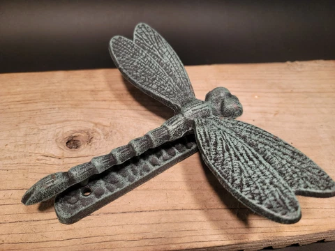 Antique Vintage Style Cast Iron Dragonfly Door Knocker Cover