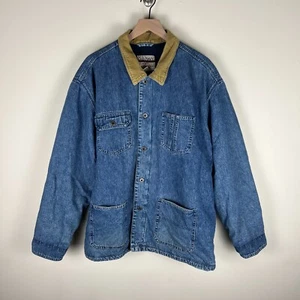 Vintage Old Navy Dungarees Denim Chore Coat Barn Jacket Lined XL 26x30.5 - Picture 1 of 14