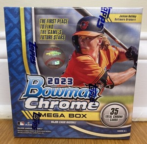 2023 Topps Bowman Chrome Mega Box | FACTORY-SEALED | 35 Cards | Mojo Refractor