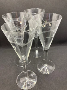 4 Sektflöten Champagner, Vintage, geschliffen - Bild 1 von 3