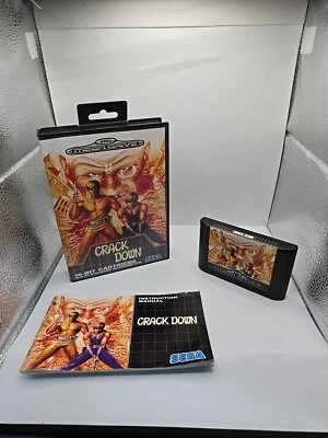 CRACK DOWN SEGA MEGA DRIVE GAME BOXED 1991 W/ BOOKLET 16-BIT CARTRIDGE - Image 1 of 4