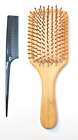 Bambusowe wiosło szczotka do włosów masaż skóra głowy poduszka powietrzna + gratis grzebień