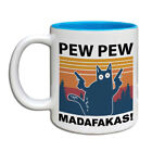 NEW Funny Novelty Cat Gun Pistol Pew Pew Madafakas Retro Coffee Mug