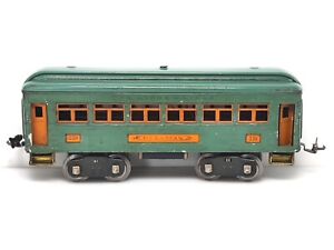 LIONEL Standard Gauge #339 Green/Orange Pullman Car