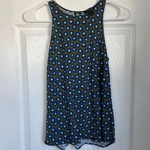 J. Blusa sin mangas Crew verde estampado talla 0 mujer cuello alto - Imagen 1 de 6