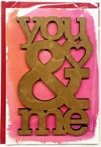 Hallmark Signature Valentine's Day Wooden YOU & ME 3-D Card & Envelope - Picture 1 of 2