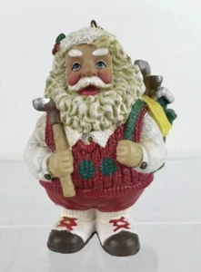 Vintage Hard Plastic Golfing Santa Claus Christmas Ornament or Figurine 4" tall - Picture 1 of 7
