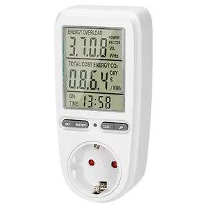Energiemesser Stromzähler für Steckdose +digital Display Messgerät Energiekosten - Bild 1 von 5
