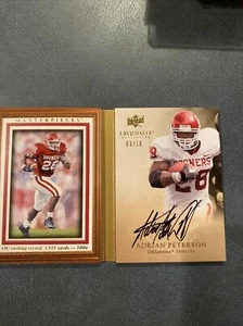 2011 UD Exquisite Collection Masterpieces ADRIAN PETERSON Autograph #03/10 - Foto 1 di 4