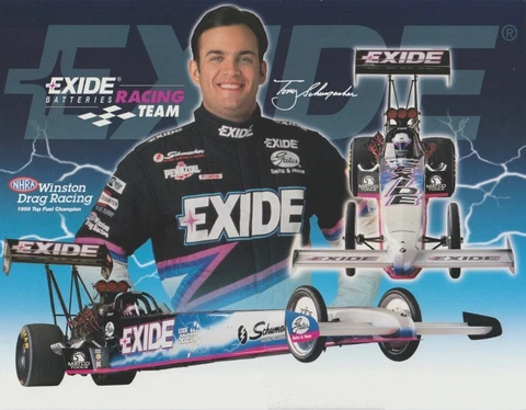 2000 Tony Schumacher Exide Batteries Top Fuel NHRA postcard Cover
