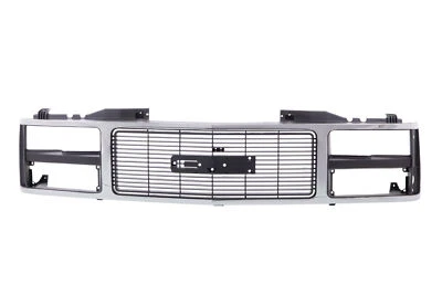 Front Chrome Grille Black Insert For 88-93 GMC C/K 1500 2500 3500 Suburban Yukon Foto 1 de 4